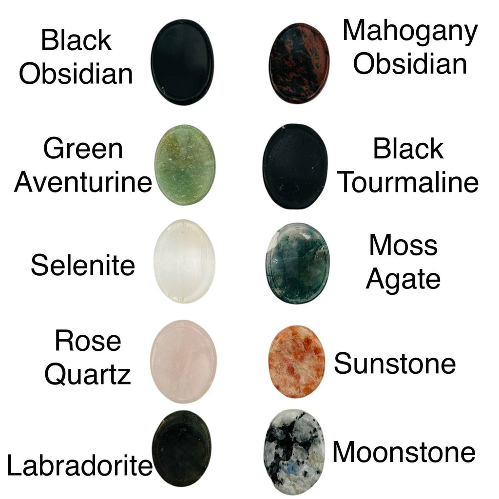Gemstone Worry Stone - Finger Massage Stone Crystal Palm Stones: Sunstone / 1pc