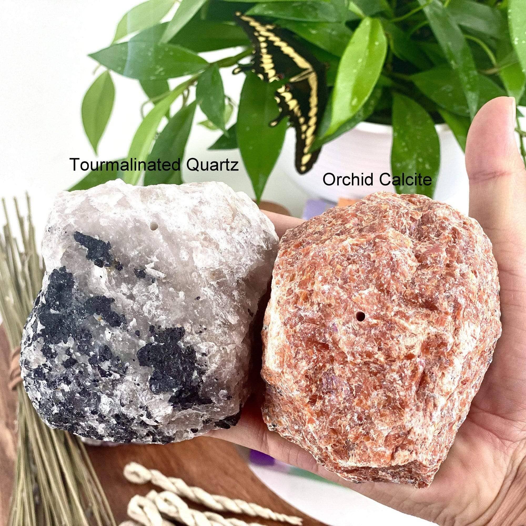 Rough Stone Crystal Incense Burner - Incense Holder: Amethyst