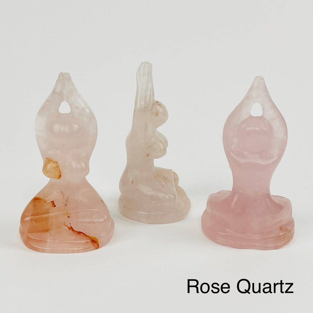 Crystal Gemstone Meditating Goddess - You Choose Stone: Rose Quartz