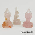 Crystal Gemstone Meditating Goddess - You Choose Stone: Rose Quartz