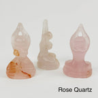 Crystal Gemstone Meditating Goddess - You Choose Stone: Rose Quartz