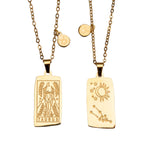 Zodiac Tarot Card & Astrology Necklace: Gold Plated / Aries