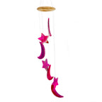 Crystal Agate Moon and Star Wind Chime - 5 Color Options: Blue