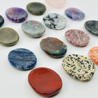 Gemstone Worry Stone - Finger Massage Stone Crystal Palm Stones: Black Obsidian / 1pc