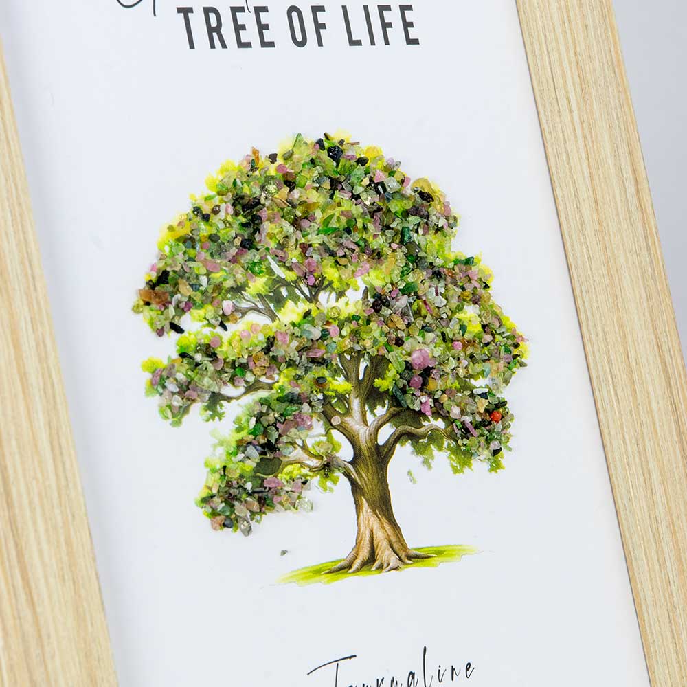 Wood Picture Frame Gemstone Tree of Life - Tourmaline (Each): Tree of Life