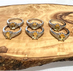 Citrine Ring White Bronze