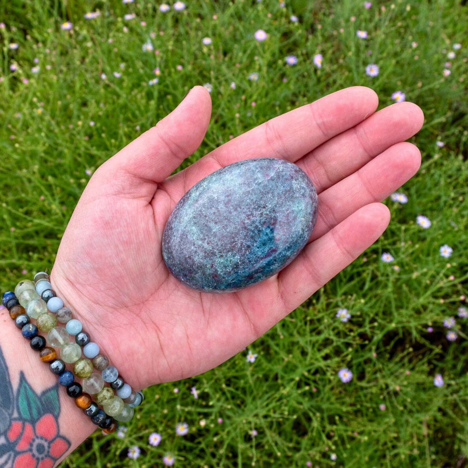 Ruby in Kyanite Palm Stone.