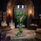 Stainless Steel Chalice - Medieval Dragon w/ Gem (Each): Medieval Dragon