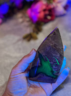Volcano Agate Teardrop Freeform, UV Reactive Fluorescent: 450-499 Grams