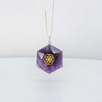 Gemstone Pendant Faceted Hexagon Seed of Life - Amethyst: Amethyst