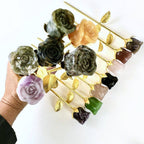 Crystal Rose - Carved Stone -: Yooperlite / Gold