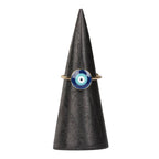 Silver Evil Eye Adjustable Ring