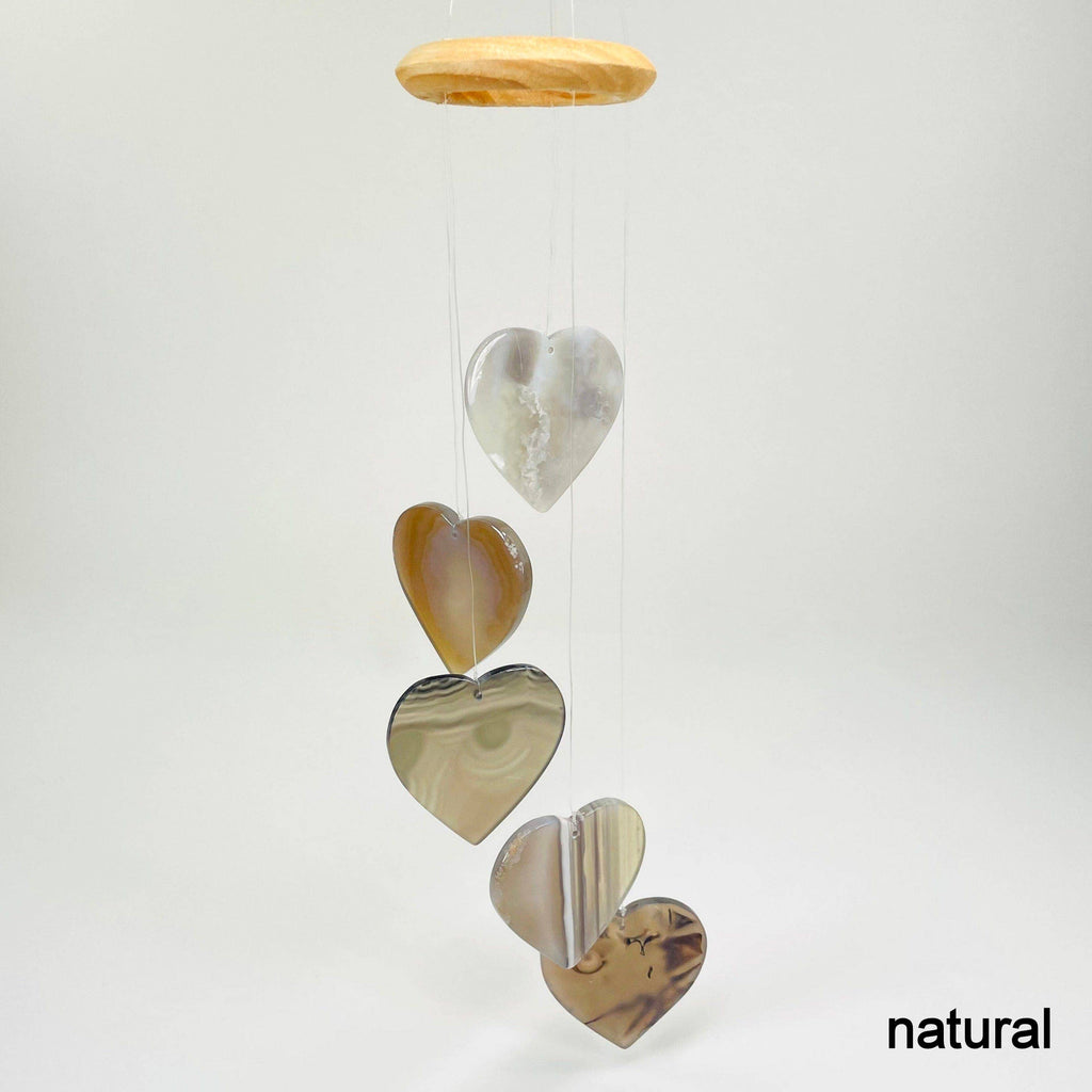 Agate Heart Crystal Wind Chimes : Natural