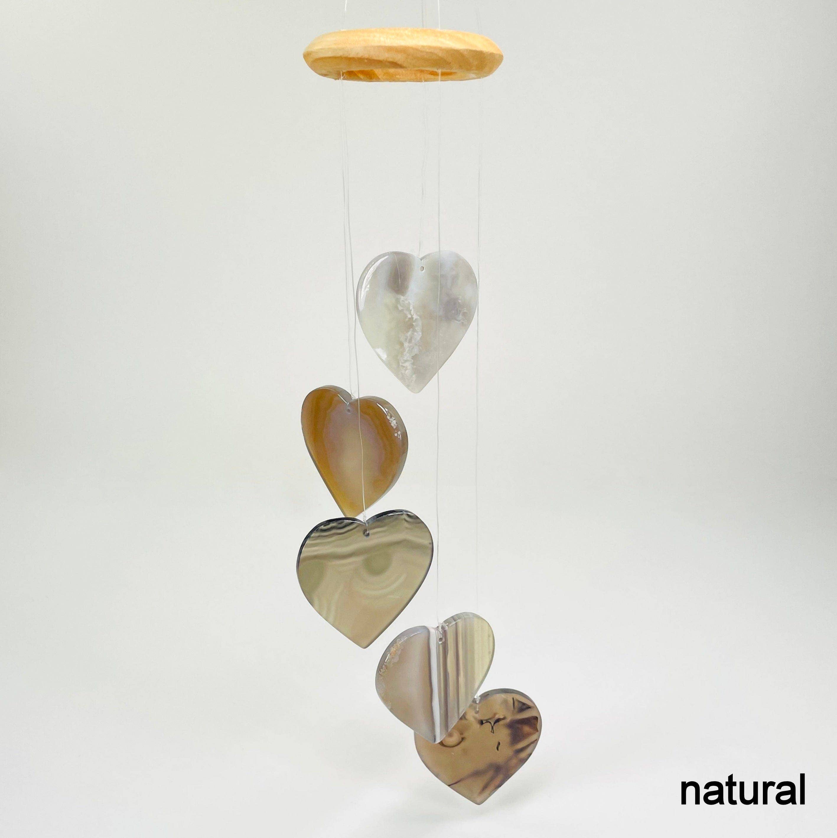 Agate Heart Crystal Wind Chimes : Natural