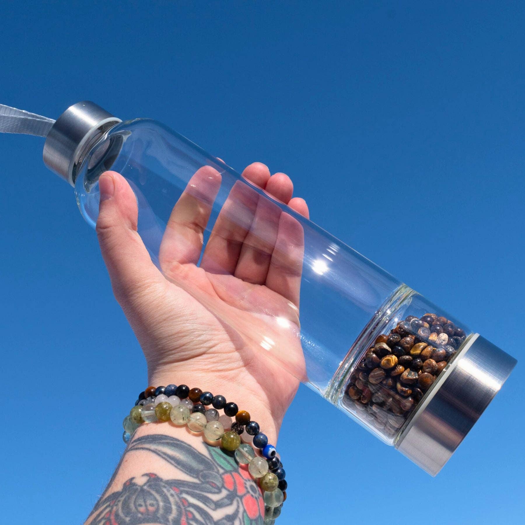 Crystal Water Bottle: Black Obisidan
