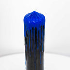 Dripping Colors Pillar Candle - Black/Blue (Each): Black/Blue