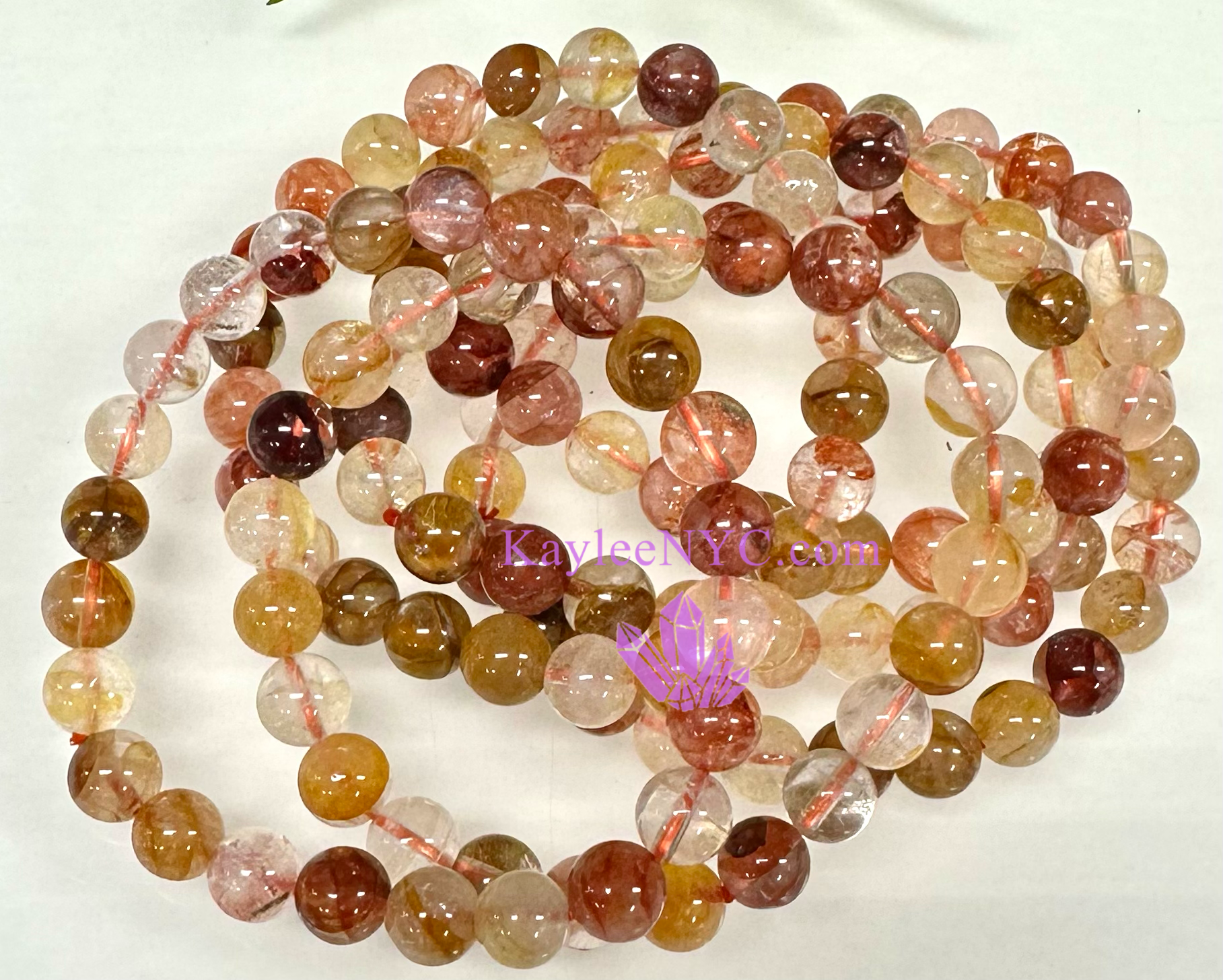 Natural Hematoid  Golden Healer 8mm Stretch Bracelets