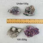 Amethyst Druzy Crystal Cluster with Angel Aura Pearly Finish: 200-300g