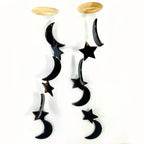 Crystal Agate Moon and Star Wind Chime - 5 Color Options: Blue