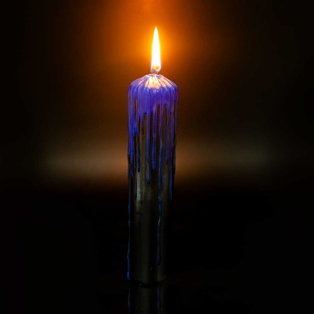 Dripping Colors Pillar Candle - Black/Blue (Each): Black/Blue