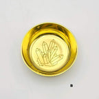Brass Offering Bowls - Engraved - Crystals or Sun and Moon -: Crystal Cluster