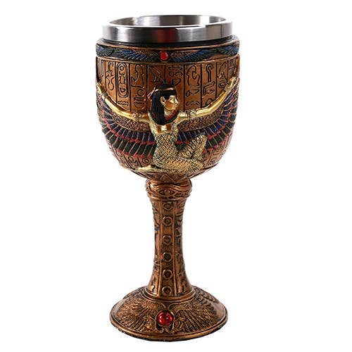 Winged Isis Egyptian Themed Wine Goblet
