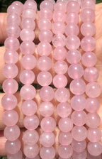 6mm Natural Rose Quartz Crystal Healing Stretch Bracelet