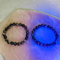 Yooperlite Round Bead Crystal Bracelets - UV Reactive! Gemstone Stretch Bracelet