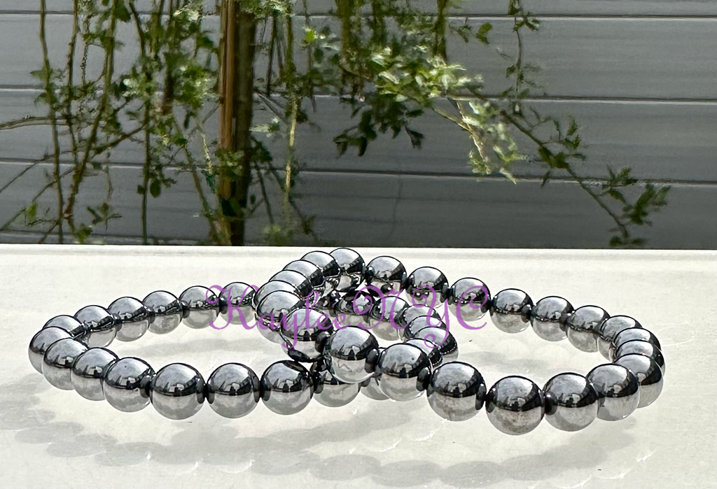 8mm Terahertz Crystal Healing Stretch Bracelet 7.5"