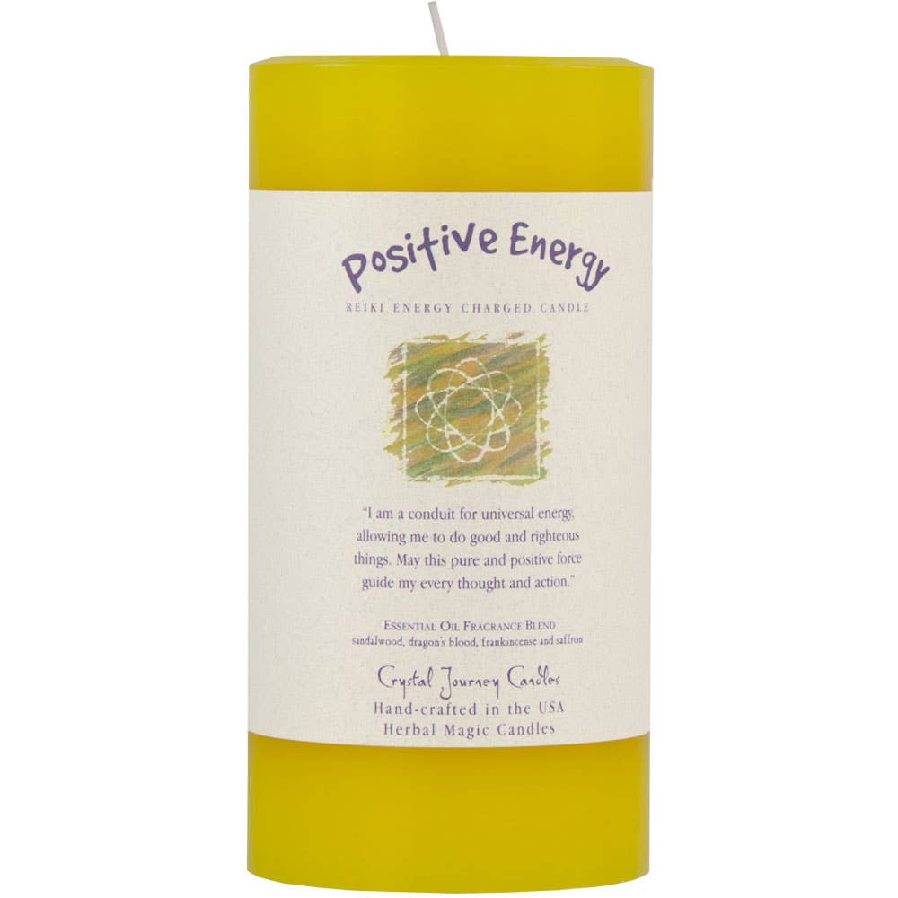Reiki Herbal Pillar Candle Positive Energy 3"X 6" (Each)
