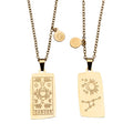 Zodiac Tarot Card & Astrology Necklace: Gold Plated / Cancer