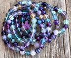 Natural Rainbow Fluorite 8mm Crystal Stretch Bracelet 7.5"