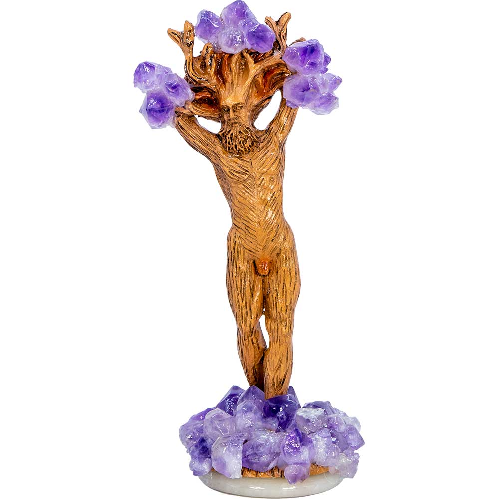 Polyresin Forest Tree God Statue - Amethyst Clusters (Each): Amethyst