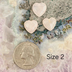Rose Quartz Crystal Hearts - By Size : Size 2