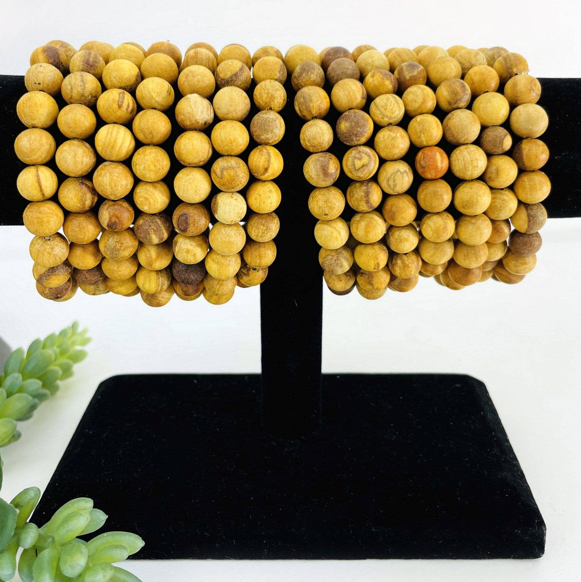 Crystal Palo Santo Round Bead Bracelets  8mm Beads