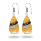 Bumblebee Jasper Earrings – Minimalist Design, Silver-Plated, Handmade