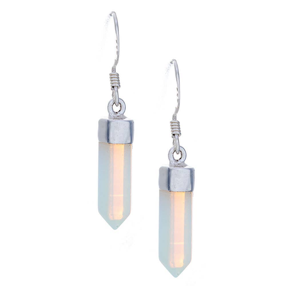 Opalite Assorted Small Pencil Earrings (22mm to 35mm H): Sterling Silver