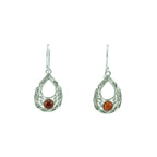 Carnelian Silver Dangling Earrings