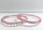6mm Natural Rose Quartz Crystal Healing Stretch Bracelet