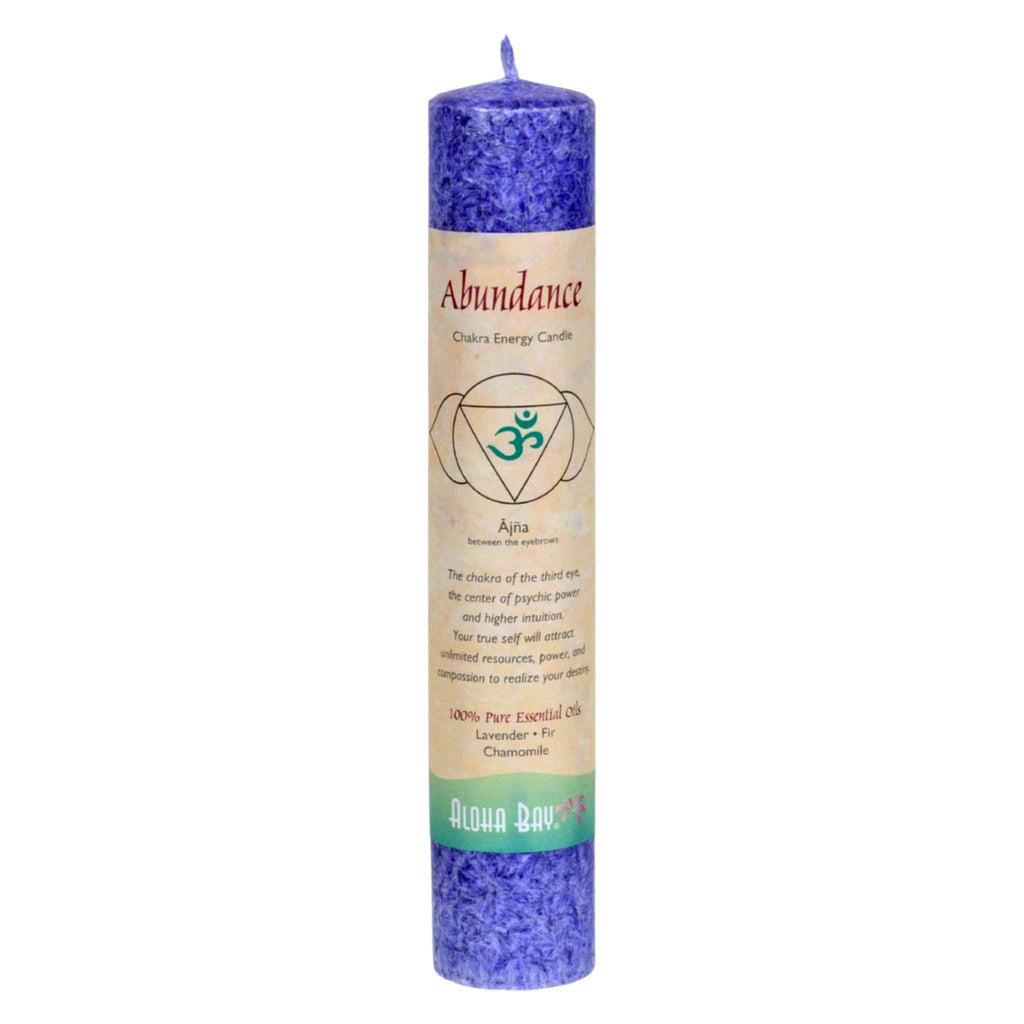 Aloha Bay 7 Chakra Energy Pillar Candle-7 Crown: Happiness