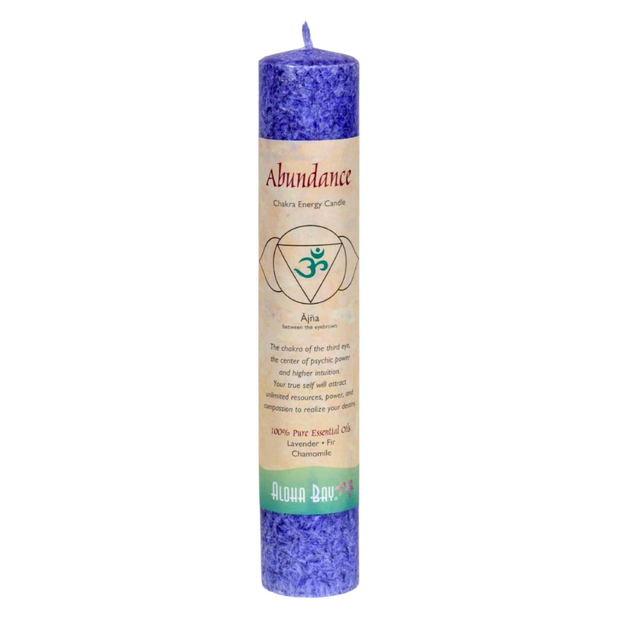 Aloha Bay 7 Chakra Energy Pillar Candle-1 Root: Money
