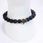 Bracelet Display 8mm Beads Meteorite & Lava Stone (12 pack): Meteorite & Lava Stone