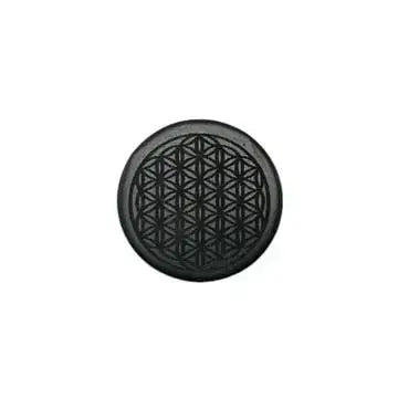 Shungite Emf Cell Phone Tile Engraved Flower of Life
