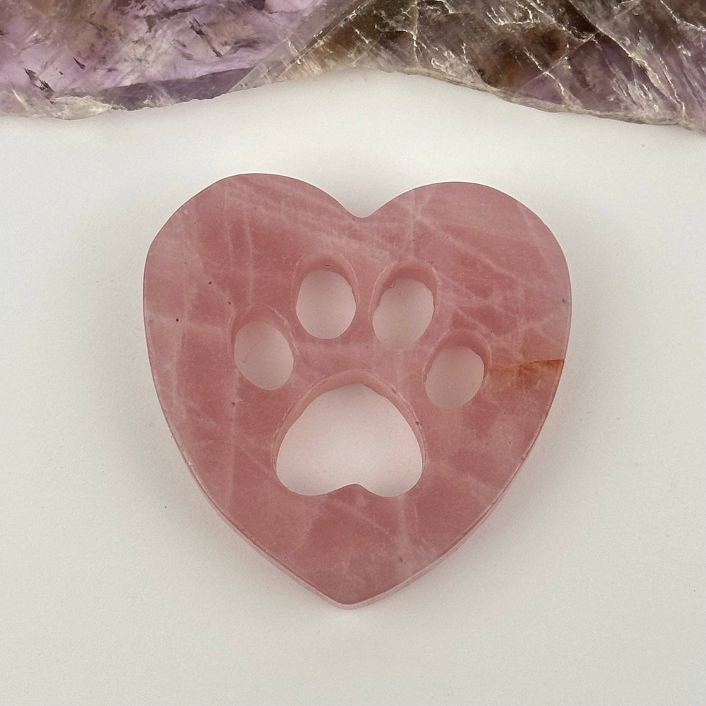 Gemstone Crystal Heart Paw - Carved Heart Paw: Gold Sheen Obsidian