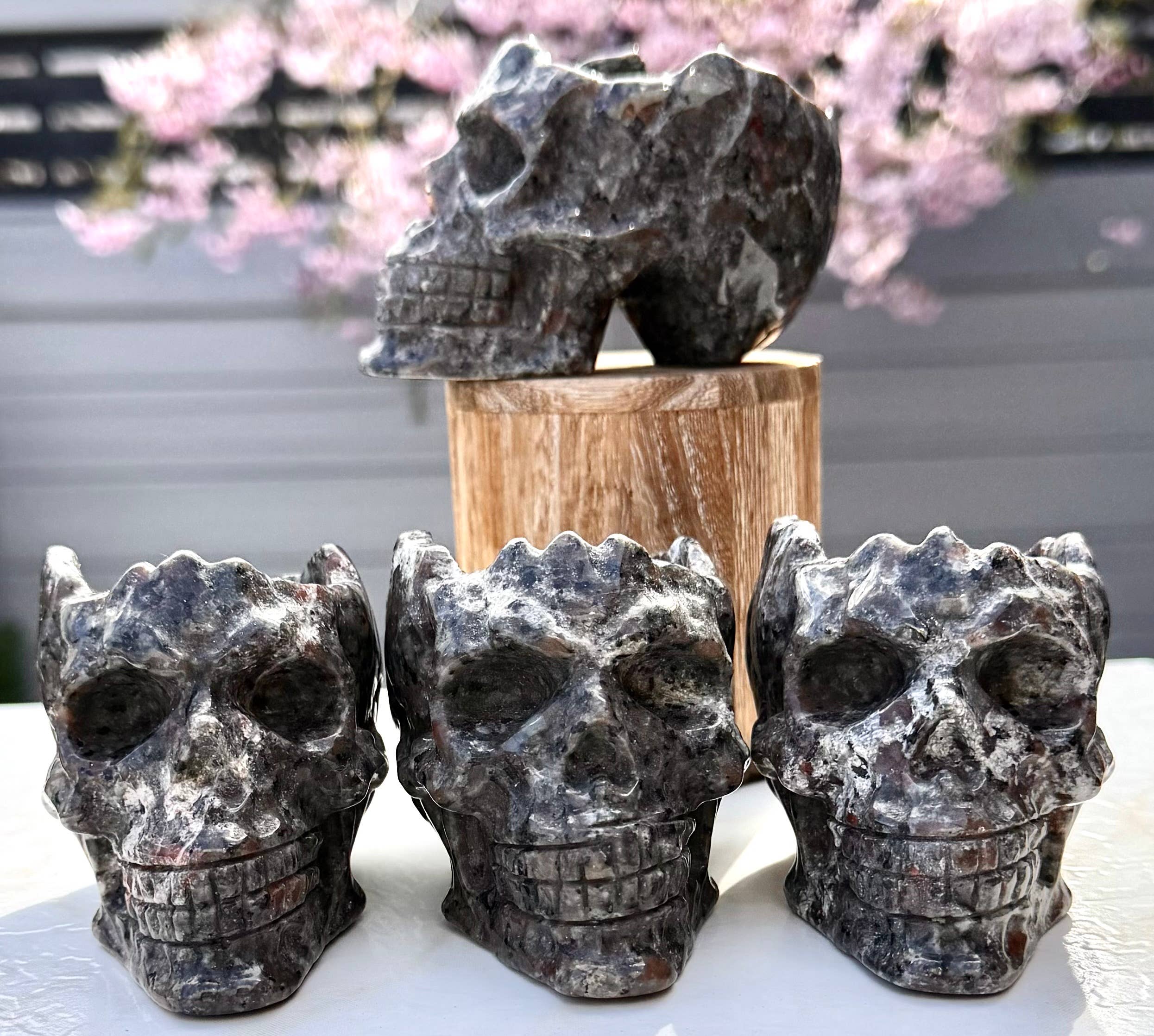 Natural Yooperlite aka Emberlite Skull Bowl Crystal Healing