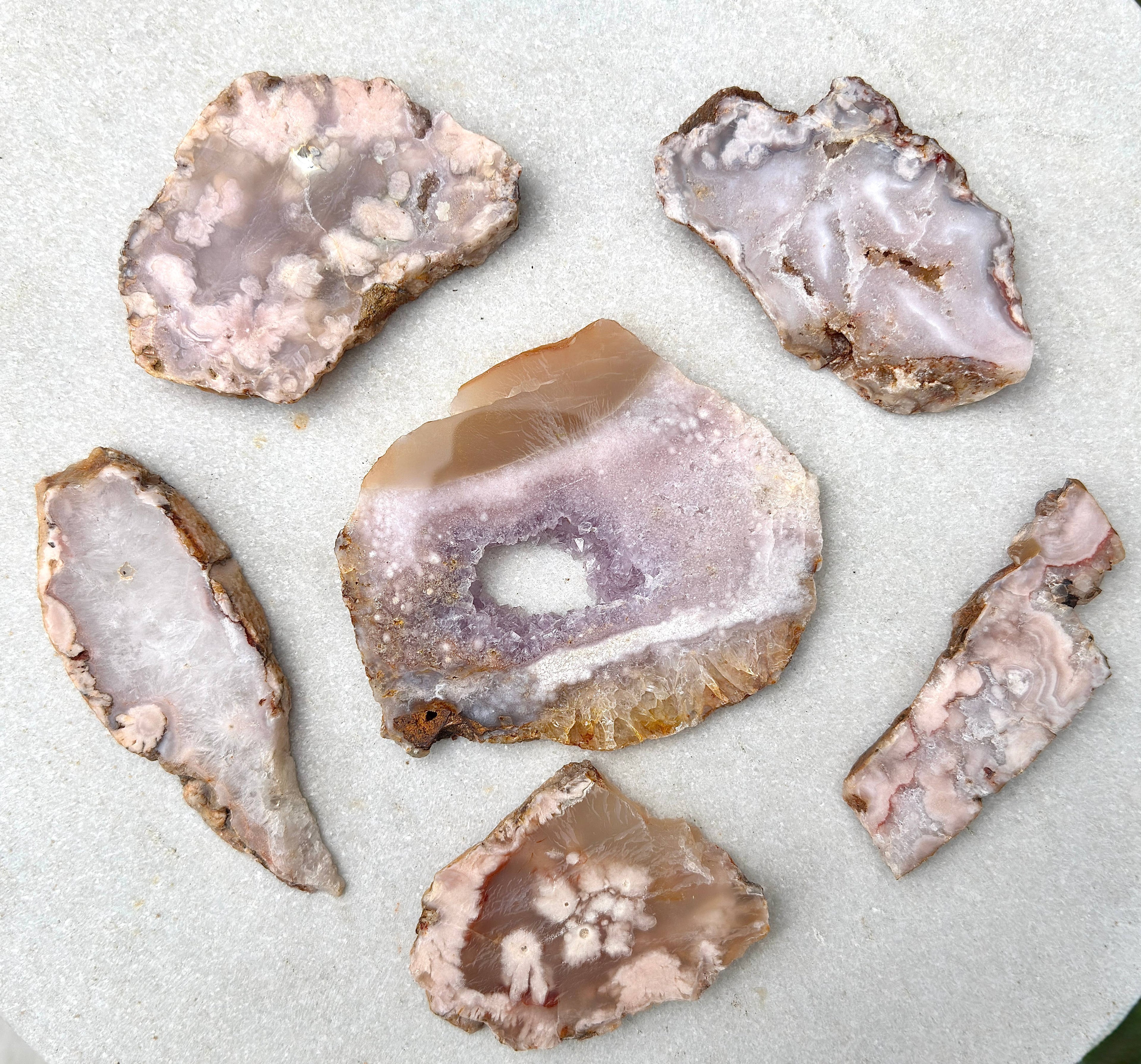 Wholesale 2 lbs Natural Pink Amethyst Flower Agate Slabs