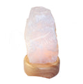 Lamp - Rose Quartz, Natural On Wood Base No Cord 7"H