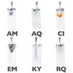 SELENITE AND GEMSTONE PENDANTS: ROSE QUARTZ