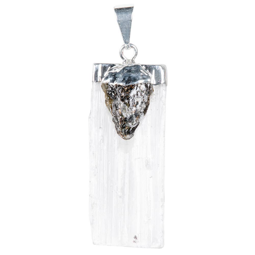 SELENITE AND GEMSTONE PENDANTS: KYANITE