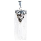 SELENITE AND GEMSTONE PENDANTS: ROSE QUARTZ
